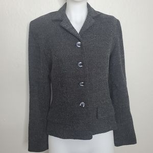 Henri Bendel Gray Wool Blend Blazer Jacket Size 4